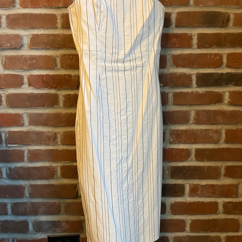 Express White with Black pinstripes bodycon dress
